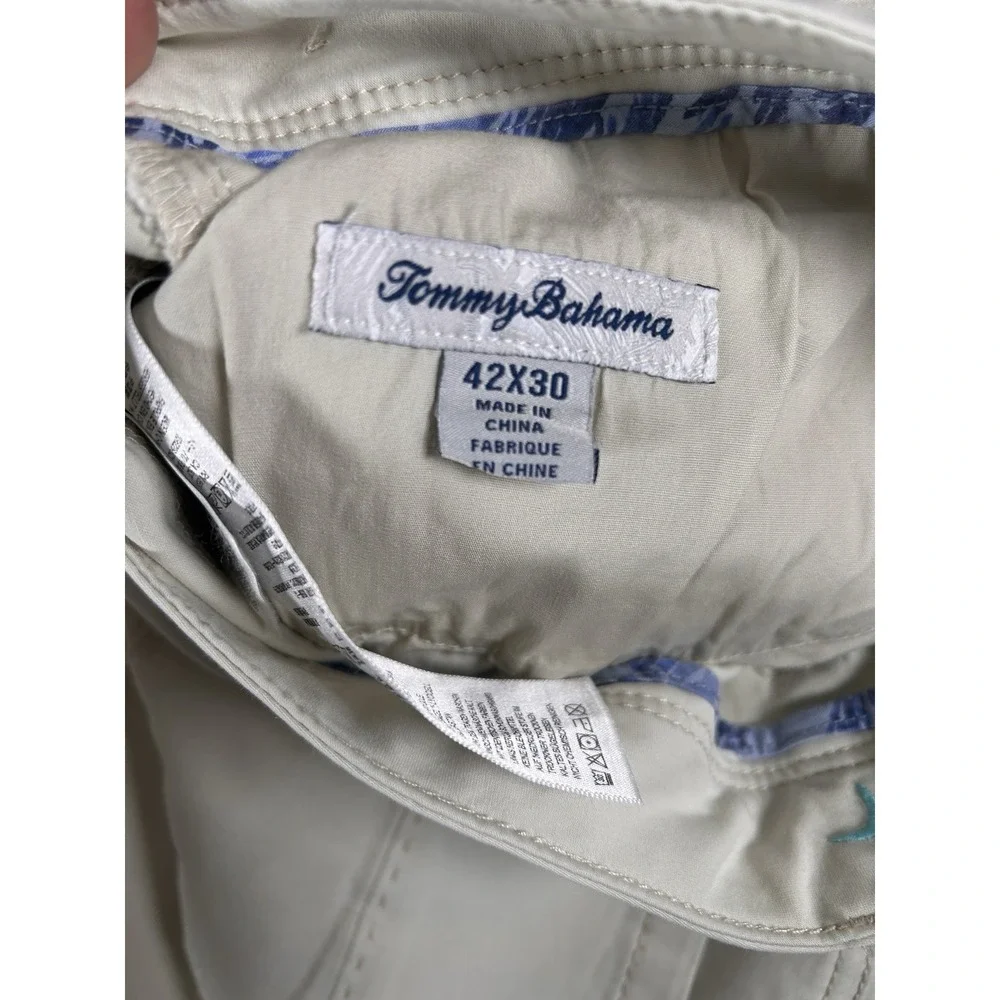 Tommy Bahama Mens Chino Pants 42x30 Whit Blue Stretch Comfort Island Lot Of‎ 2